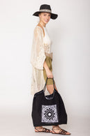 BBT510134 Emma Nylon Paisley Pattern Rope Handle Tote Bag - MiMi Wholesale