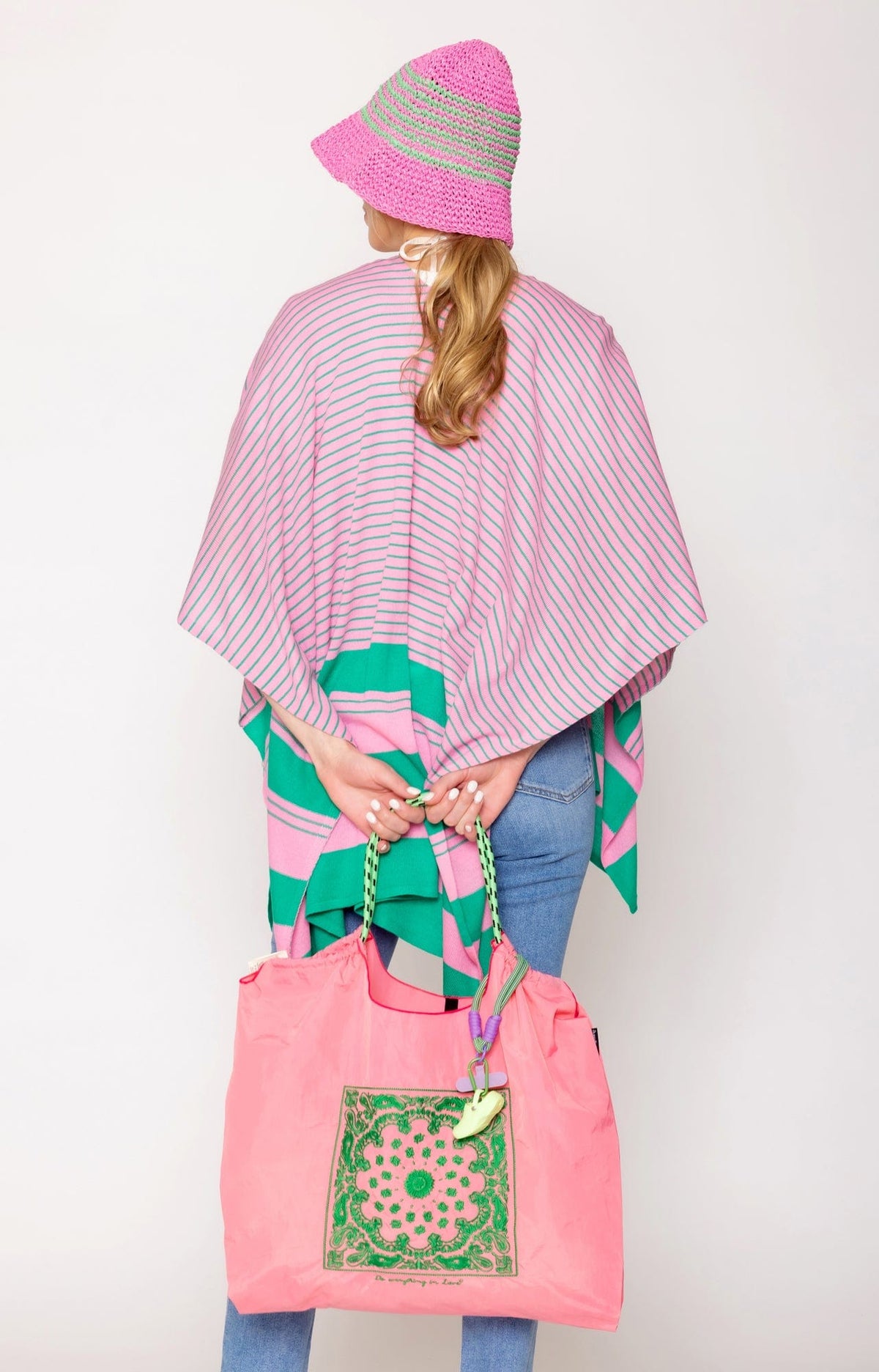 BBT510134 Emma Nylon Paisley Pattern Rope Handle Tote Bag - MiMi Wholesale
