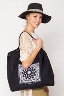 BBT510134 Emma Nylon Paisley Pattern Rope Handle Tote Bag - MiMi Wholesale