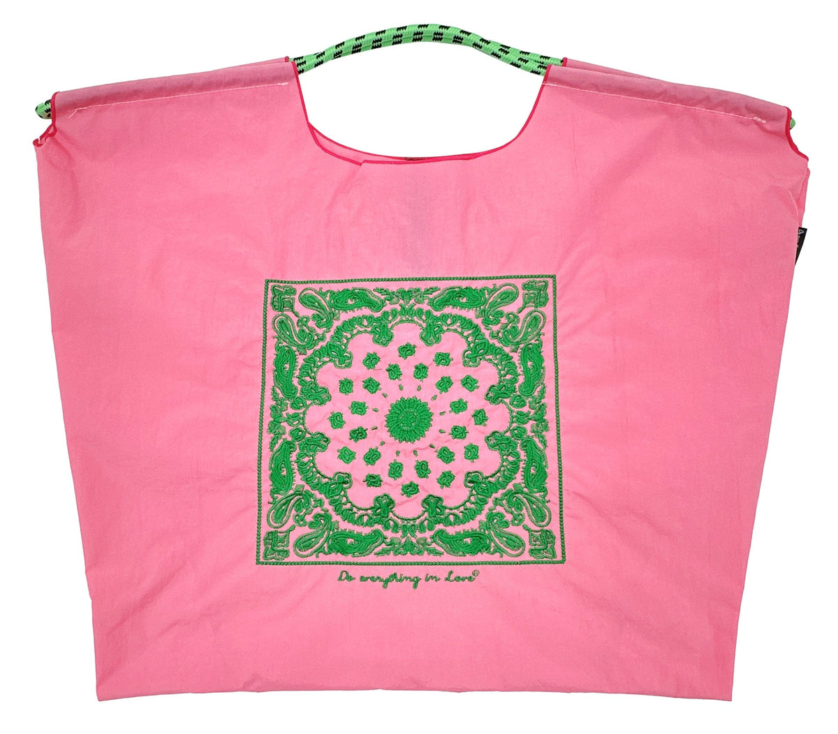 BBT510134 Emma Nylon Paisley Pattern Rope Handle Tote Bag - MiMi Wholesale
