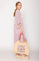 BBT510135 Aizha Nylon Paisley Pattern Rope Handle Tote Bag - MiMi Wholesale