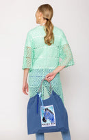 BBT510138 Zebra Pattern Nylon Rope Handle Tote Bag - MiMi Wholesale