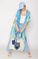 BBT510142 Nylon Owl Pattern Rope Handle Tote Bag - MiMi Wholesale