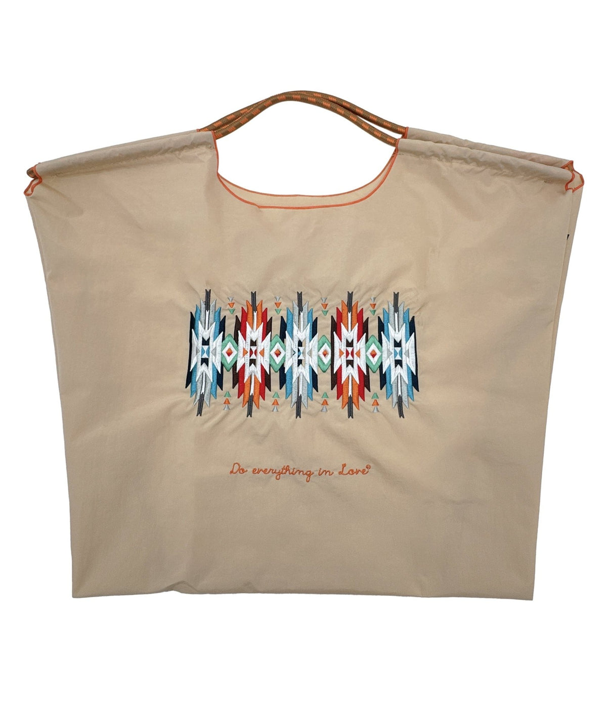BBT510143 Nylon Aztec Pattern Rope Handle Tote Bag - MiMi Wholesale