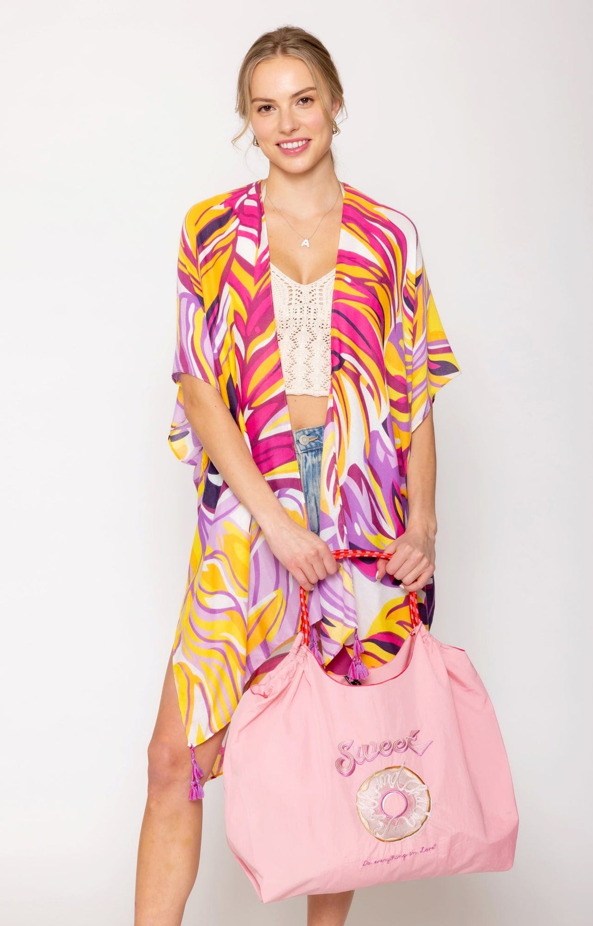 BBT510145 Nylon Sweet Pattern Rope Handle Tote Bag