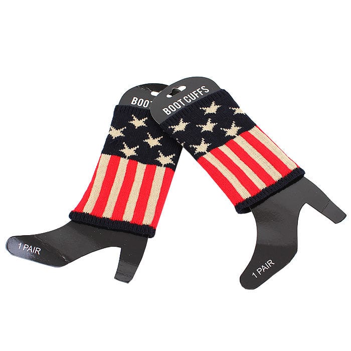 BC10120 American Flag Knit Boot Cuffs - MiMi Wholesale