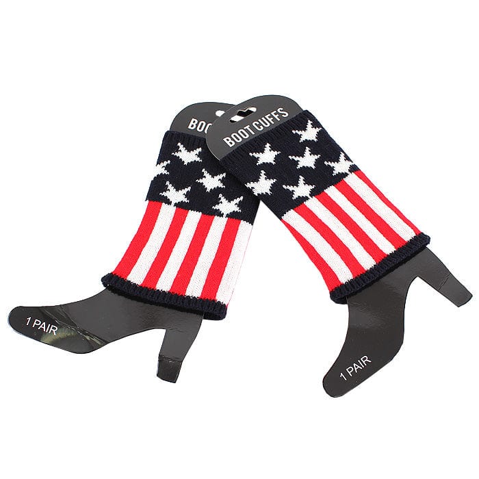 BC10120 American Flag Knit Boot Cuffs - MiMi Wholesale