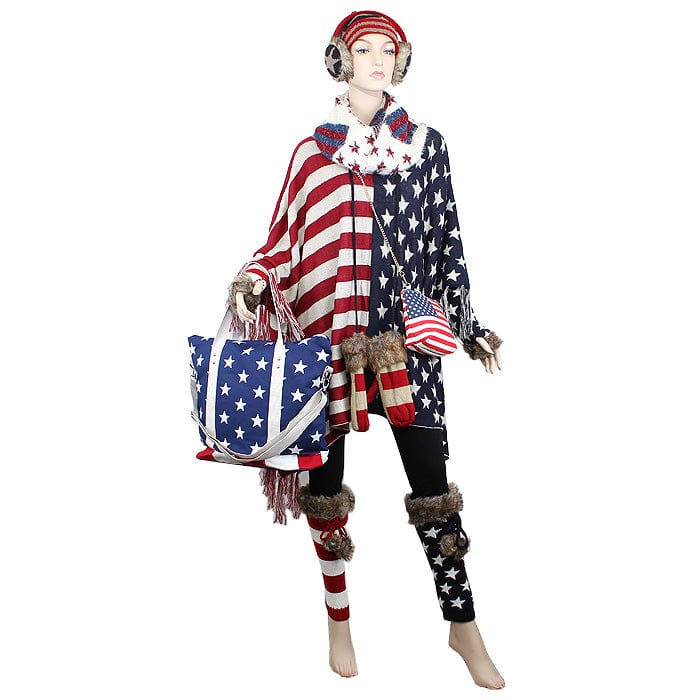 BC10251 American Flag Knit Boot Cuffs - MiMi Wholesale