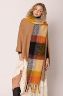 BCL120111 Plaid Cozy Scarf With Fringe - MiMi Wholesale