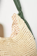 BGA2745 Liza Leather Handle Straw Tote Bag - MiMi Wholesale