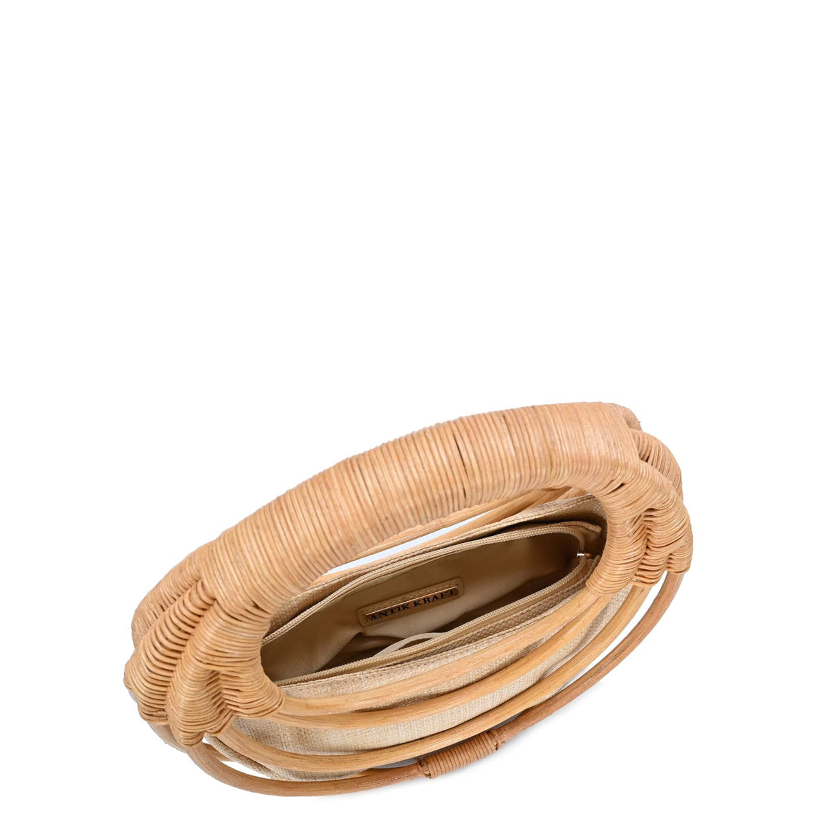 BGA8288 Rattan Top Handle Circle Bag - MiMi Wholesale