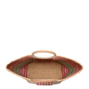 BGAIN199 Stiped Straw Beach Tote With Wood Handles - MiMi Wholesale