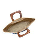 BGAIN203 Handmade Tropical Boho Jute Tote With Wooden Handles - MiMi Wholesale