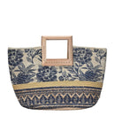 BGAIN204 Handmade Tropical Jute Tote With Light Wood Handles - MiMi Wholesale