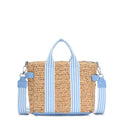 BGAIN247 Two Tone Striped Straw Tote/Crossbody With Guitar Strap - MiMi Wholesale