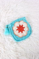 BGAIN274 Rochelle Crochet Flower Coin Pouch - MiMi Wholesale