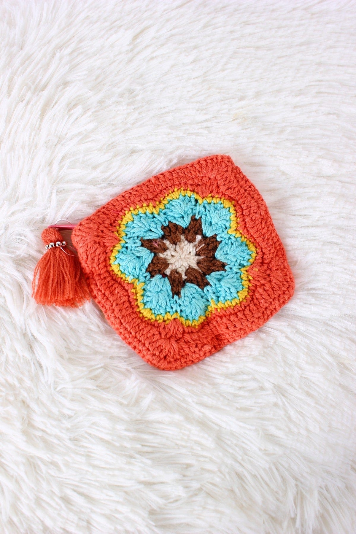 BGAIN274 Rochelle Crochet Flower Coin Pouch - MiMi Wholesale