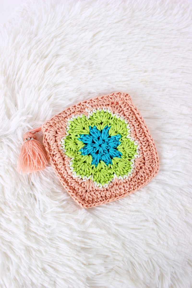 BGAIN274 Rochelle Crochet Flower Coin Pouch - MiMi Wholesale