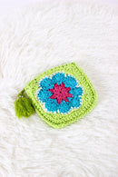 BGAIN274 Rochelle Crochet Flower Coin Pouch - MiMi Wholesale