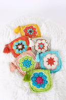 BGAIN274 Rochelle Crochet Flower Coin Pouch - MiMi Wholesale