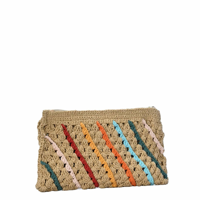 BGAIN275 Rainbow Crochet Pouch - MiMi Wholesale