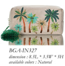 BGAIN327 Handmade Embroidered Palm Tree Pouch With Tassel - MiMi Wholesale