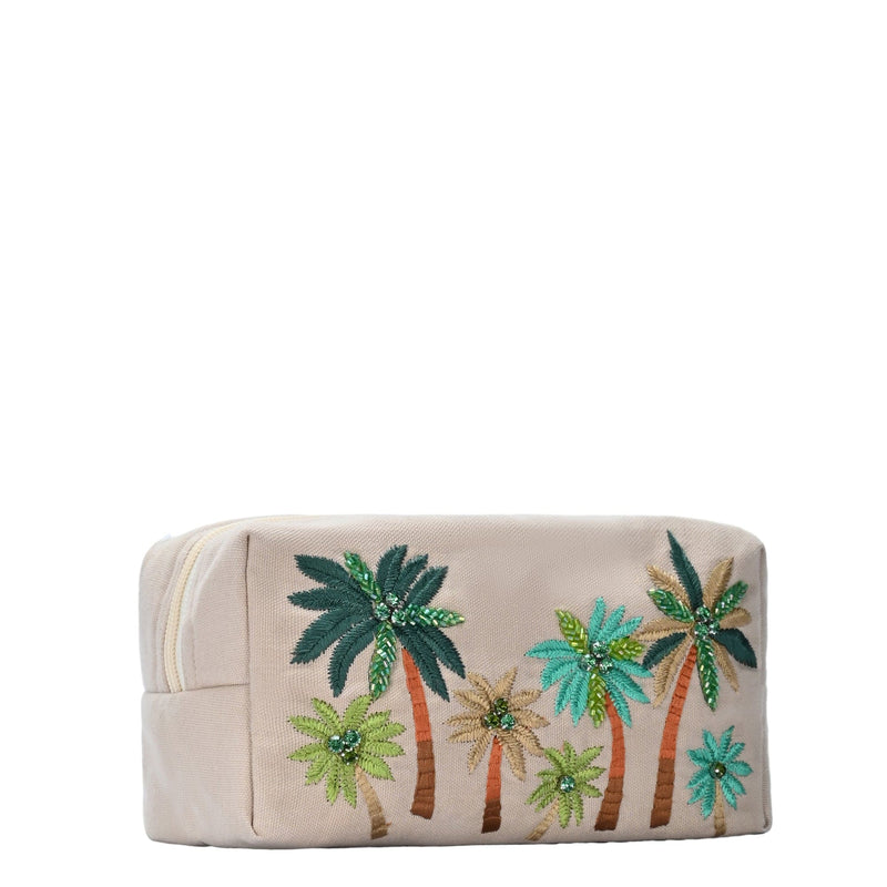 BGAIN327 Handmade Embroidered Palm Tree Pouch With Tassel - MiMi Wholesale