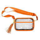 BGS4380 Clear Gameday Crossbody Bag With Tassel - MiMi Wholesale