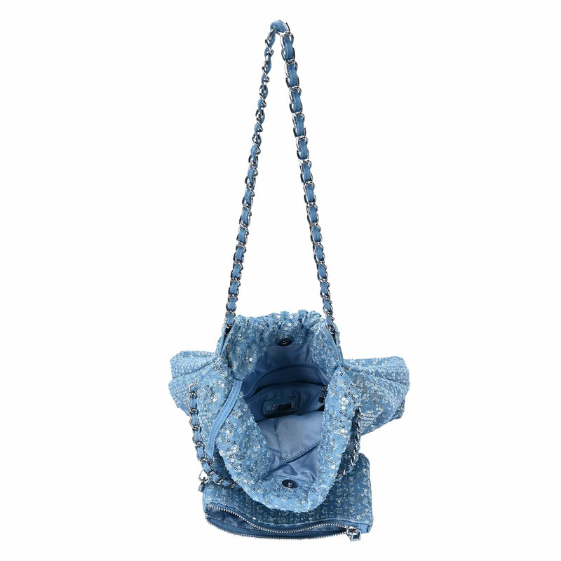 BGS6561 Rachelle Sequin Hobo Bag With Wristlet - MiMi Wholesale