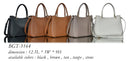 BGT3164 Two Compartment Structured Top Handle Handbag/Satchel - MiMi Wholesale