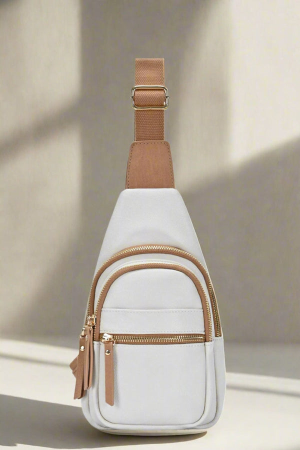 BGT5703 Tasha Multi Zip Compartment Sling Bag - MiMi Wholesale