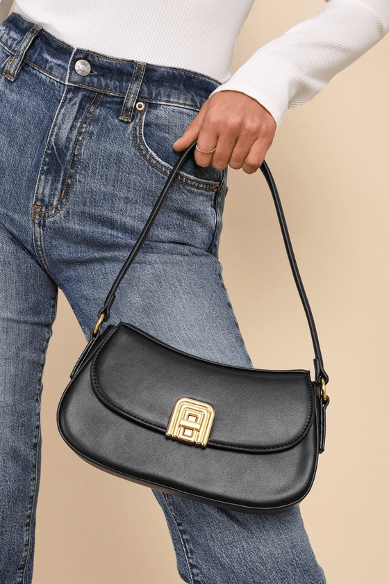 BGT6398 Arch Buckle Twist Lock Shoulder Bag - MiMi Wholesale