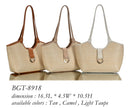 BGT8918 Kate Straw Three Compartment Tote Bag - MiMi Wholesale