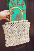 BGW6613 Naomi Macrame Patterned Tote Bag - MiMi Wholesale