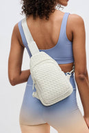 BGW7308 Marie Neoprene Woven Sling Bag - MiMi Wholesale