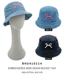 BHU410214 Embroidered Ribbon Design Bucket Hat - MiMi Wholesale