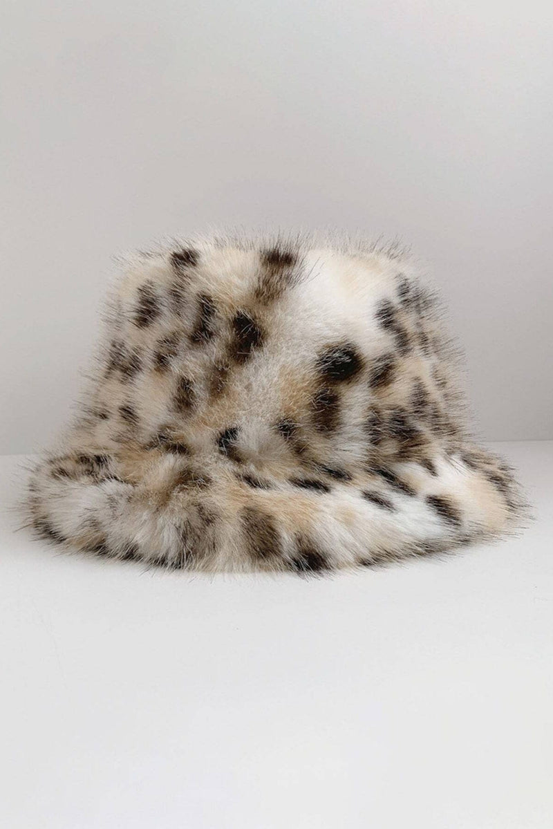 BKC0076 Faux Fur Leopard Bucket Hat - MiMi Wholesale