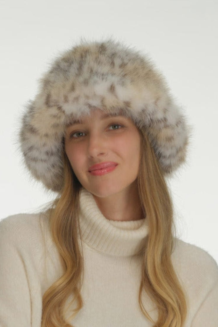 BKC0076 Faux Fur Leopard Bucket Hat - MiMi Wholesale