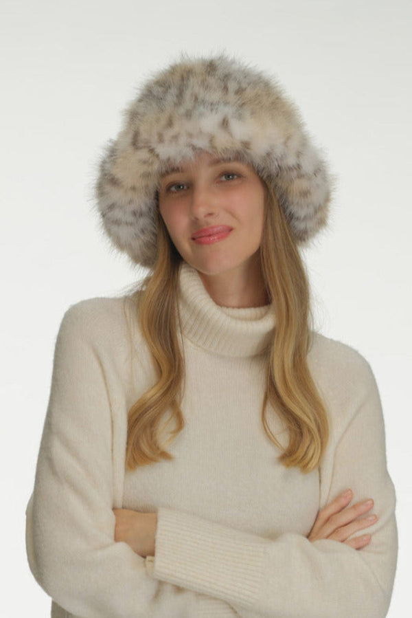 BKC0076 Faux Fur Leopard Bucket Hat - MiMi Wholesale
