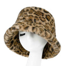 BKE0162 Leopard Faux Fur Bucket Hat - MiMi Wholesale