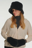 BKE0169 Glitter Short Faux Fur Bucket Hat - MiMi Wholesale