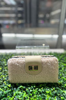 BP041SH Sherpa Turn Lock Crossbody Wallet - MiMi Wholesale