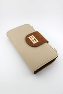 BP041SU Faux Suede Turn Lock Crossbody Wallet - MiMi Wholesale