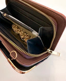 BP041SU Faux Suede Turn Lock Crossbody Wallet - MiMi Wholesale