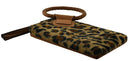 BP204LF Leopard Fur Cuff Handle Tassel/Wristlet Clutch - MiMi Wholesale