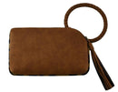 BP204LF Leopard Fur Cuff Handle Tassel/Wristlet Clutch - MiMi Wholesale