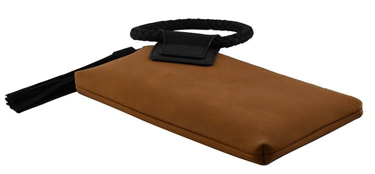 BP204SU Faux Suede Cuff Handle Tassel Wristlet/Clutch - MiMi Wholesale