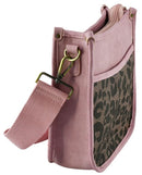BP772 Olivia Leopard Color-Block Hobo Crossbody Bag - MiMi Wholesale