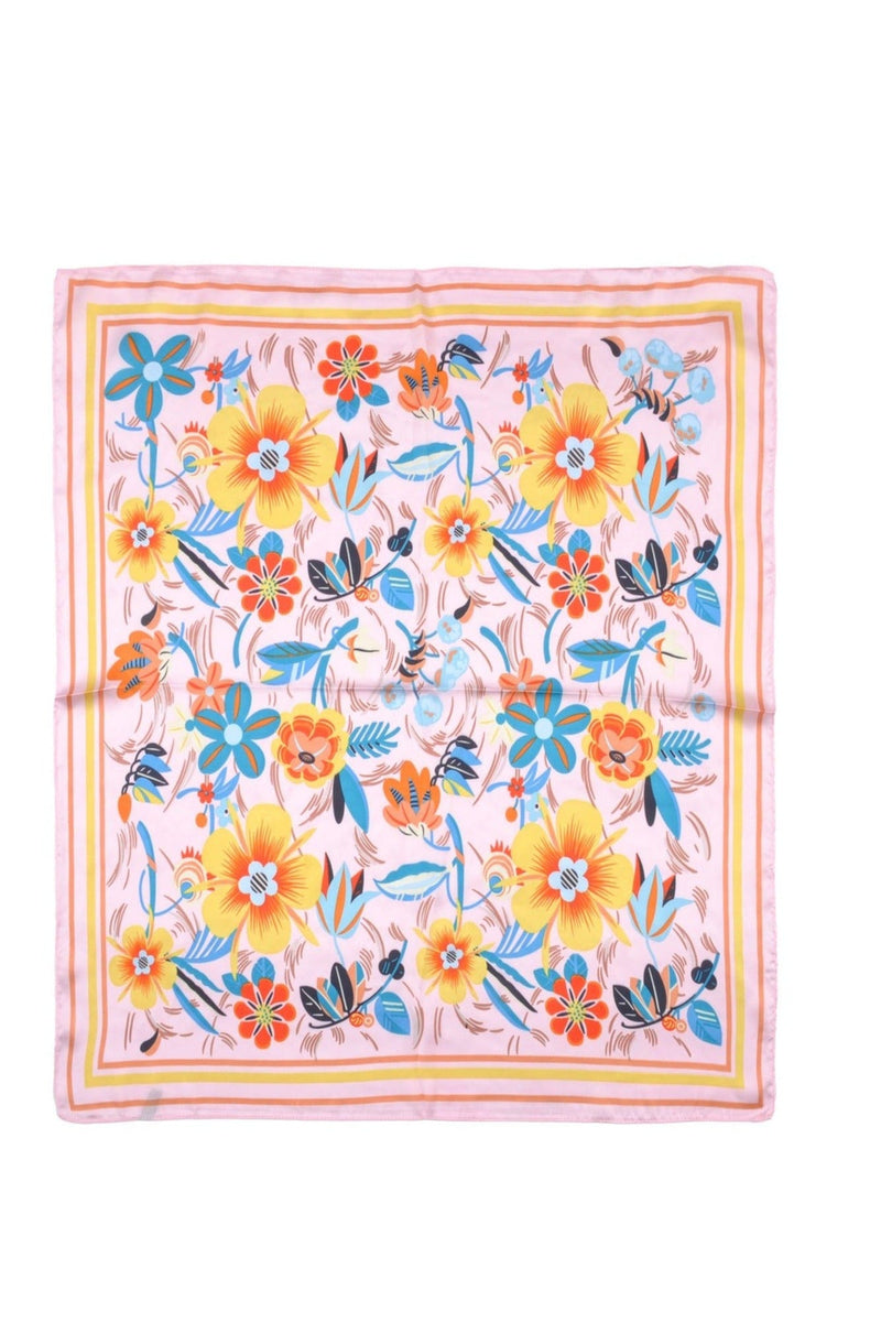 BS0047 Multi Color Flower Print Bandana - MiMi Wholesale