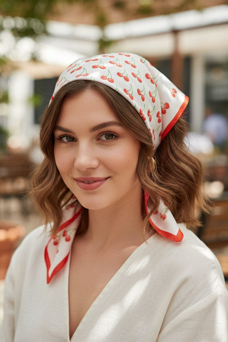 BS0104 Cherry Print Bandana - MiMi Wholesale